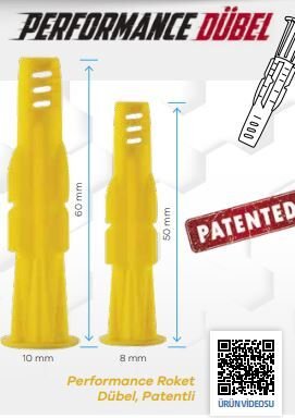PERFORMANCE DÜBEL (ROKET) 10 MM 250 Lİ