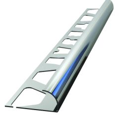 SERAMİK PROFİLİ 10 MM PASLANMAZ ÇELİK İÇ KÖŞE AÇIK OVAL AYNA 2,44 MT