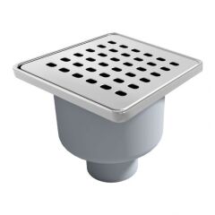 SÜZGEÇ 10x10 DÜŞEY 50 ÇIKIŞ YS50 OYNAR SİFON SATİN KROM KAPAK