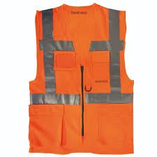 İŞÇİ YELEĞİ REFLEKTÖRLÜ FERMUARLI CEPLİ MÜHENDİS TİPİ TURUNCU