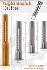 TUĞLA BOŞLUK DÜBEL 8X49MM 250Lİ