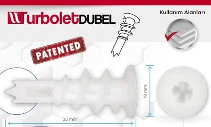 TURBOLET DÜBEL13MM 250Lİ