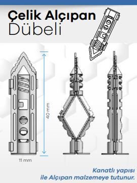 ÇELİK ALÇIPAN DÜBELİ 11MM 100LÜ