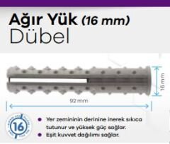 AĞIR YÜK DÜBEL 16MM 100LÜ