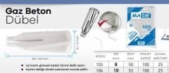 GAZ BETON DÜBEL 10MM 100LÜ