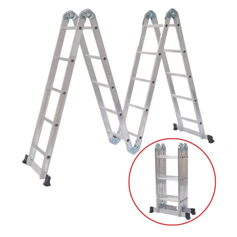 MERDİVEN KANAT AKROBAT - ALÜMİNYUM - 4,7m - 4X4=16 BASAMAK